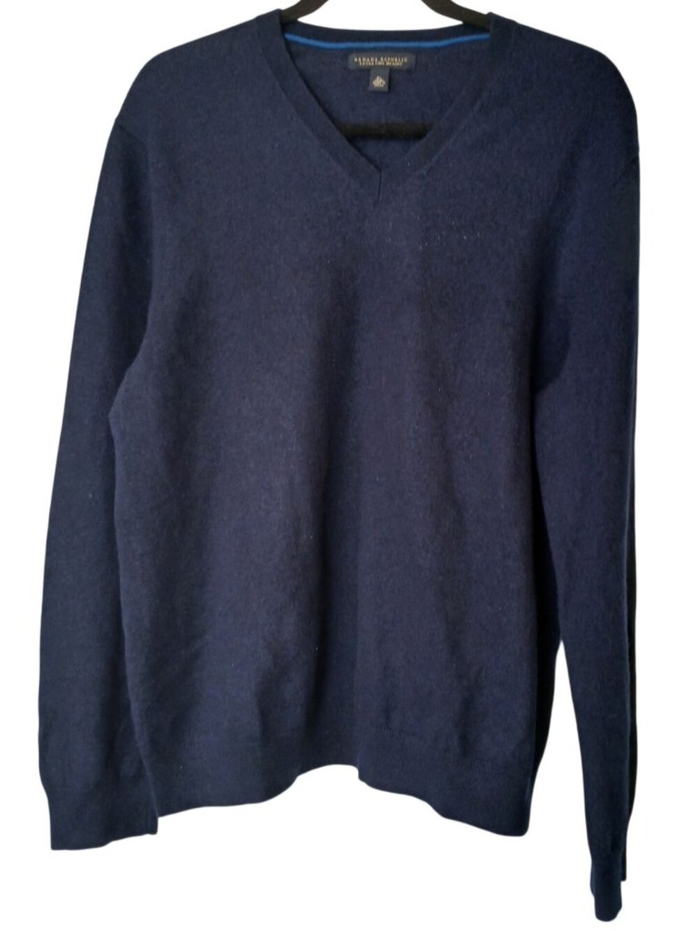 Banana Republic Extra Fine Merino Wool V-Neck Sweater XL Navy Blue  #I-10